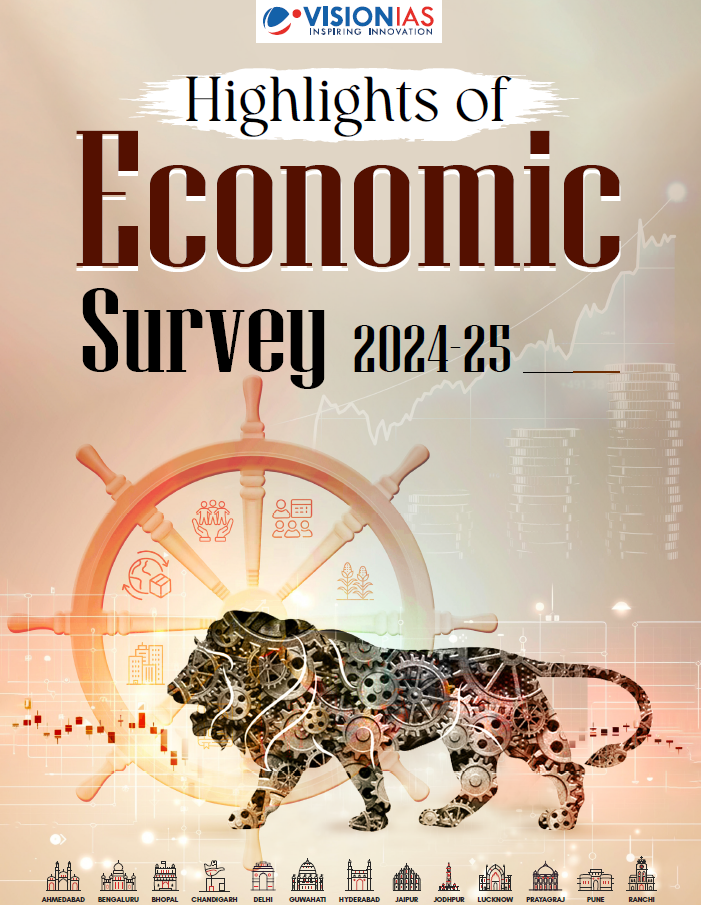 Vision IAS| Highlights of Economic Survey 2024-2025 | English | [B/W PhotoCopy]