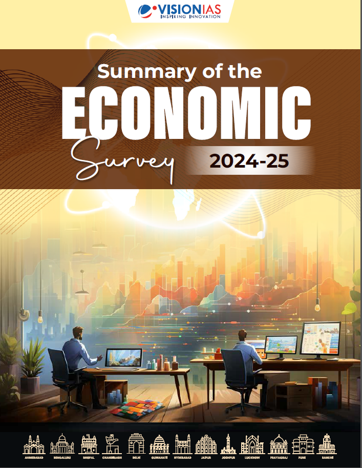 Vision IAS| Summary of Economic Survey 2024-2025 | English | [B/W PhotoCopy]