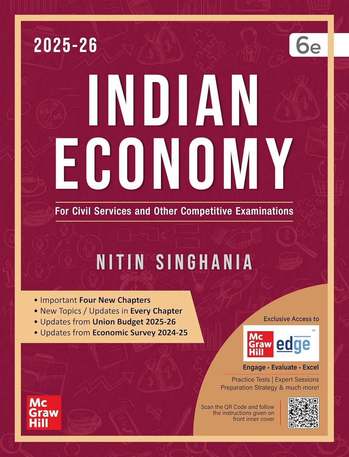 Indian Economy (English) by Nitin Singhania (IAS) for UPSC CSE 2025-26 | 6th edition | Civil Services Exam - Prelims, Mains | State PSCs exams/ PCS exams | Updated Content | Key Features of Interim Union Budget 2025–26