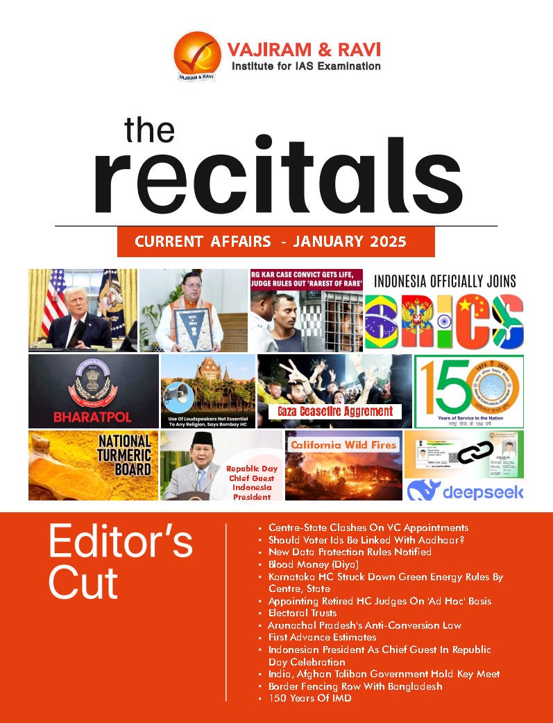 Vajiram and Ravi the Recitals Monthly Current Affairs January 2025 English Medium
