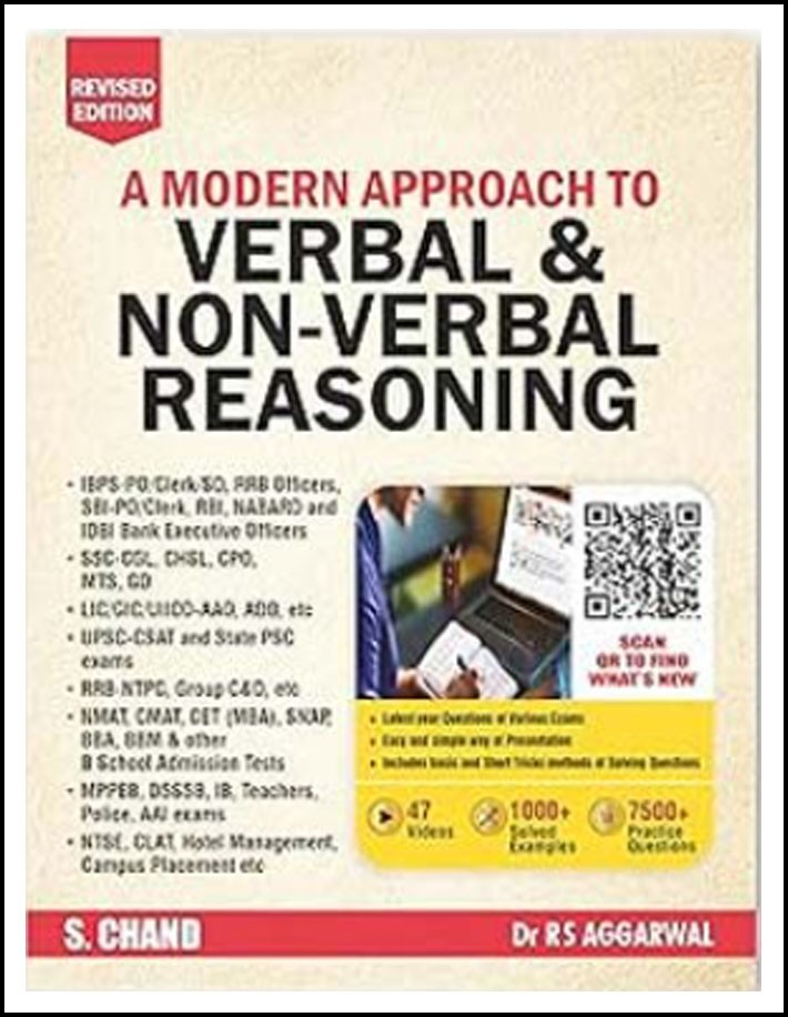 S Chand Verbal & Non-Verbal Reasoning By Dr RS Aggarwal Revised Edition 2025 English Medium (Original Book)