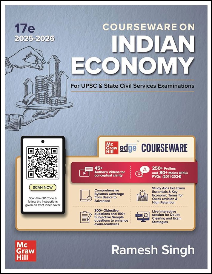 Mc Graw Hill Indian Economy By Ramesh Singh 17th Edition 2025-26 English Medium (Original Book)