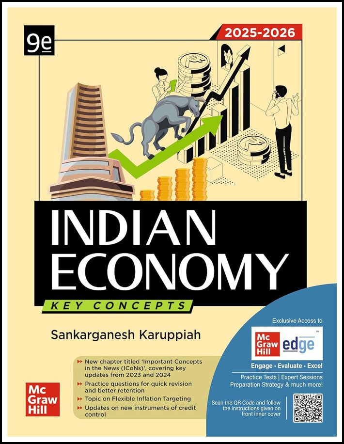 Mc Graw Hill Indian Economy By Sankarganesh Karuppiah 9th Edition 2025-26 English Medium (Original Book)