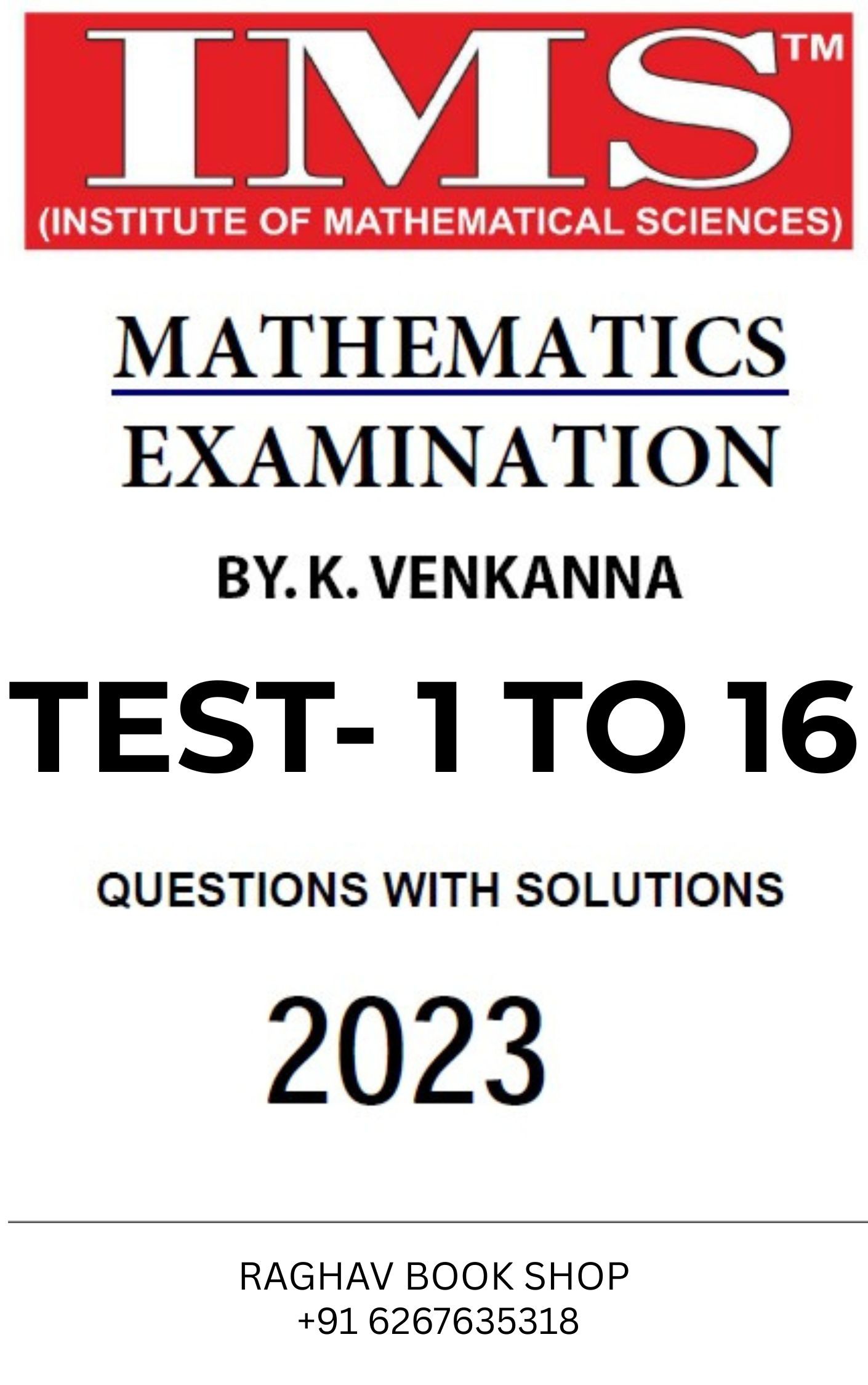 IMS MATHEMATICS MAINS TEST SERIES 2023 HANDWRITTEN MATERIAL BY K.VEKANNA (ENGLISH MEDIUM) SET OF 4 BOOKLETS