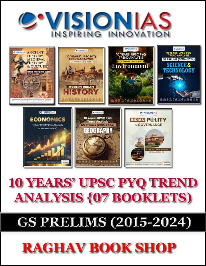 Vision Ias 10 Years Upsc Previous Year Question (PYQ) Trend Analysis Gs Prelims 2015-2024 English Medium (07 Booklets)