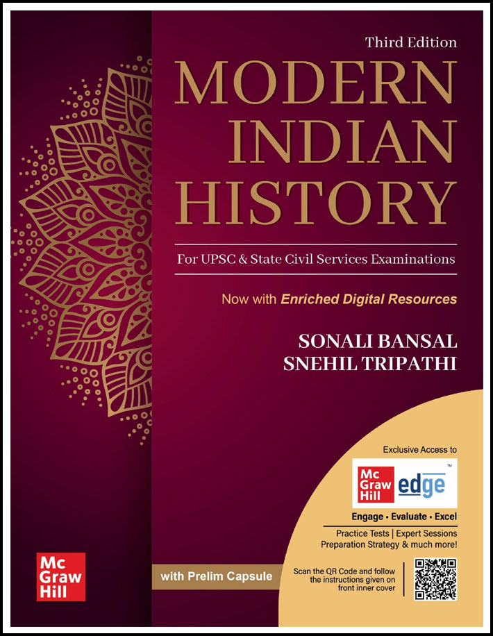 Mc Graw Hill Modern Indian History By Sonali Bansal And Snehil Tripathi 3rd Edition English Medium