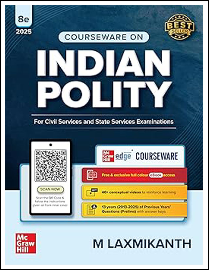 Mc Graw Hill Indian Polity By M Laxmikanth 8th Edition 2025 English Medium (Original Book)