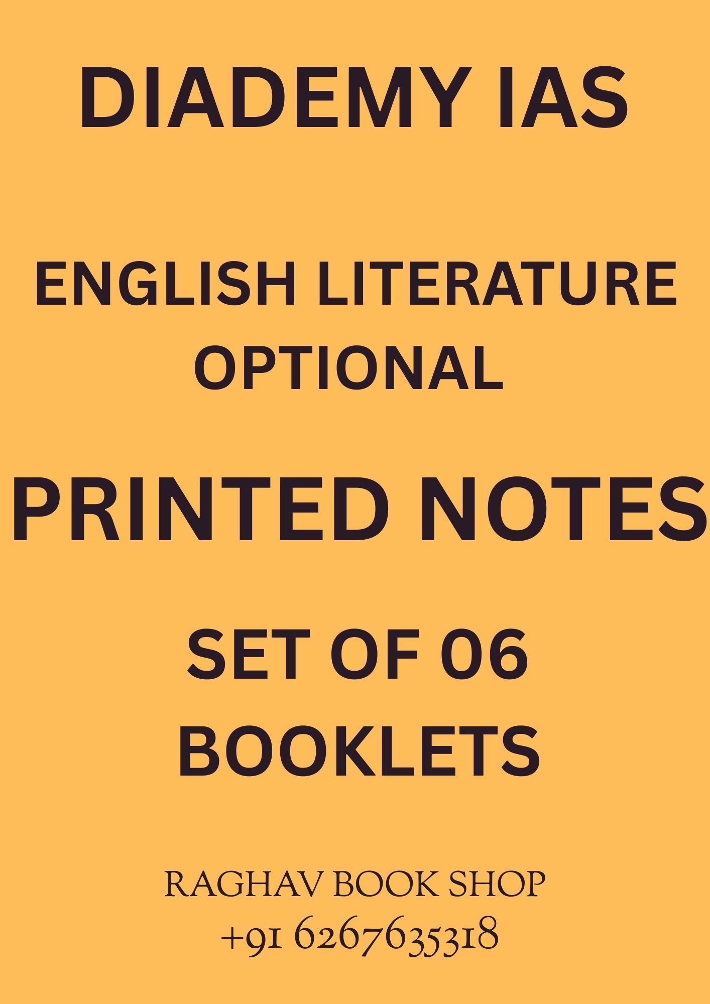 Diademy Ias UPSC English Literature Optional FOUNDTION Material Printed Notes (English Medium)