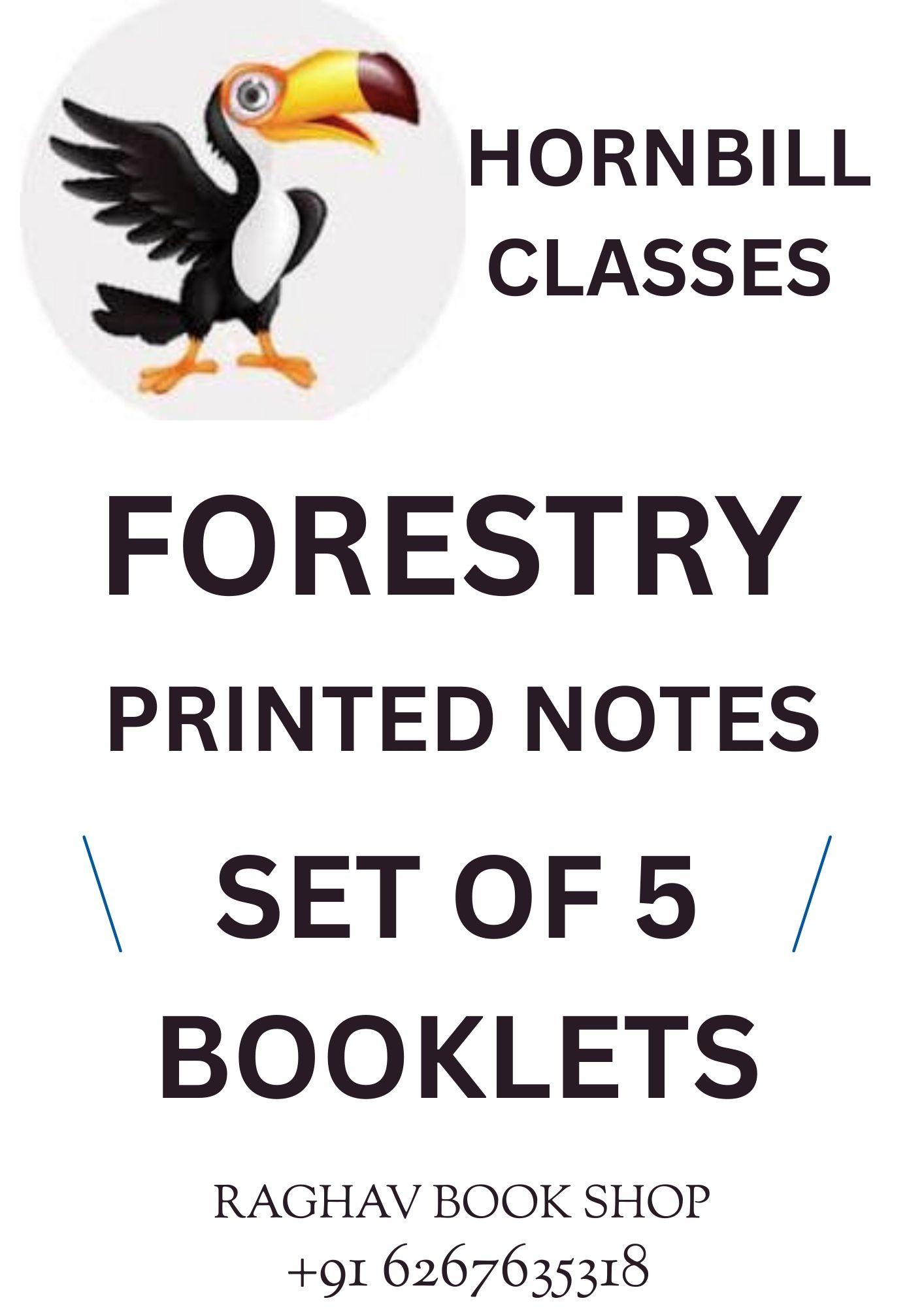 HORNBILL CLASSES FORESTRY PRINTED NOTES (ENGLISH MEDIUM) SET OF 5 BOOKLETS