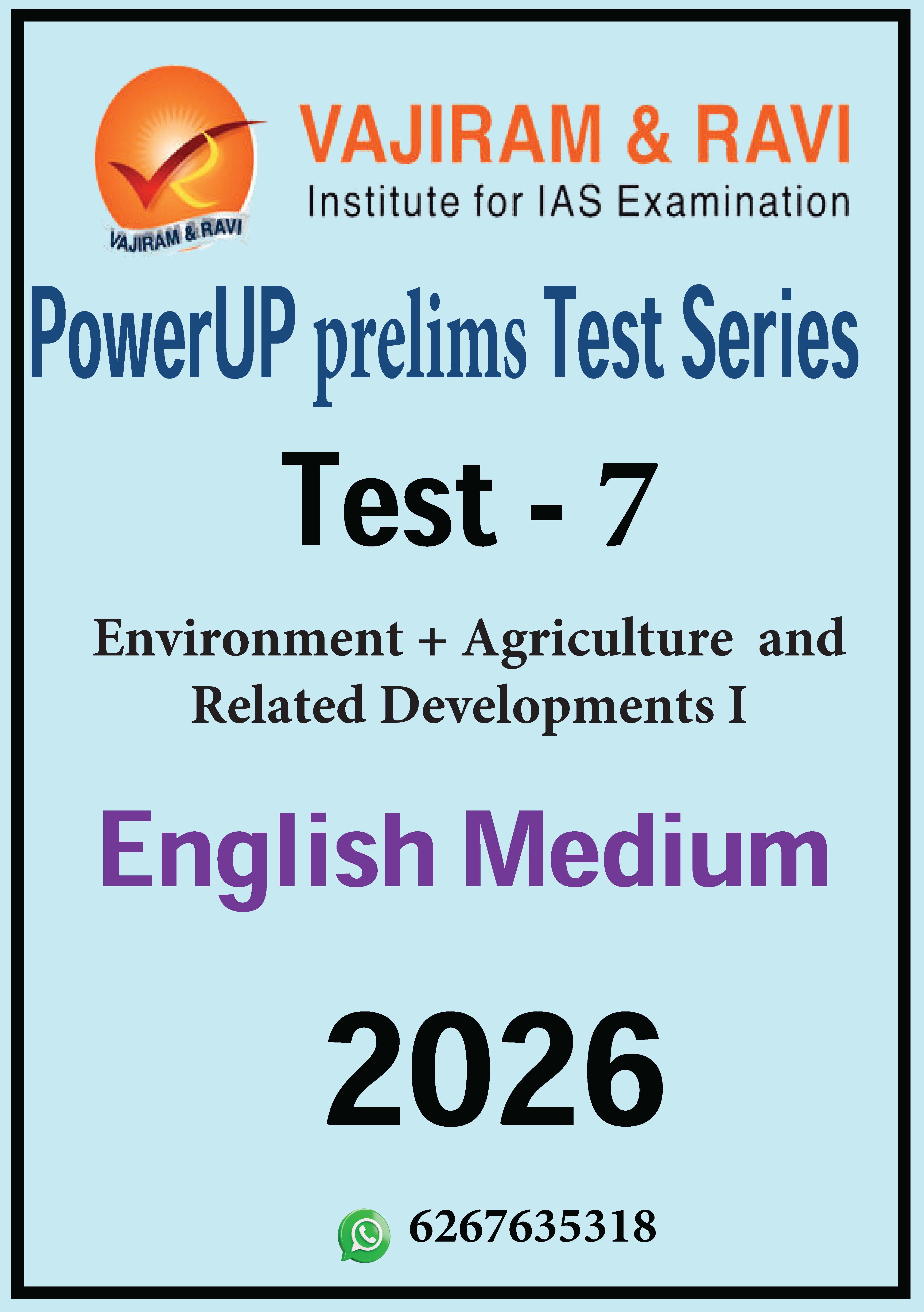 vajiram and ravi test series PowerUp 2026 prelims TEST - 7