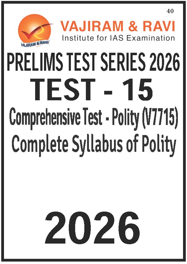 Vajiram and Ravi Test Series Powerup 2026 Prelims Test-15 Comprehensive-Polity