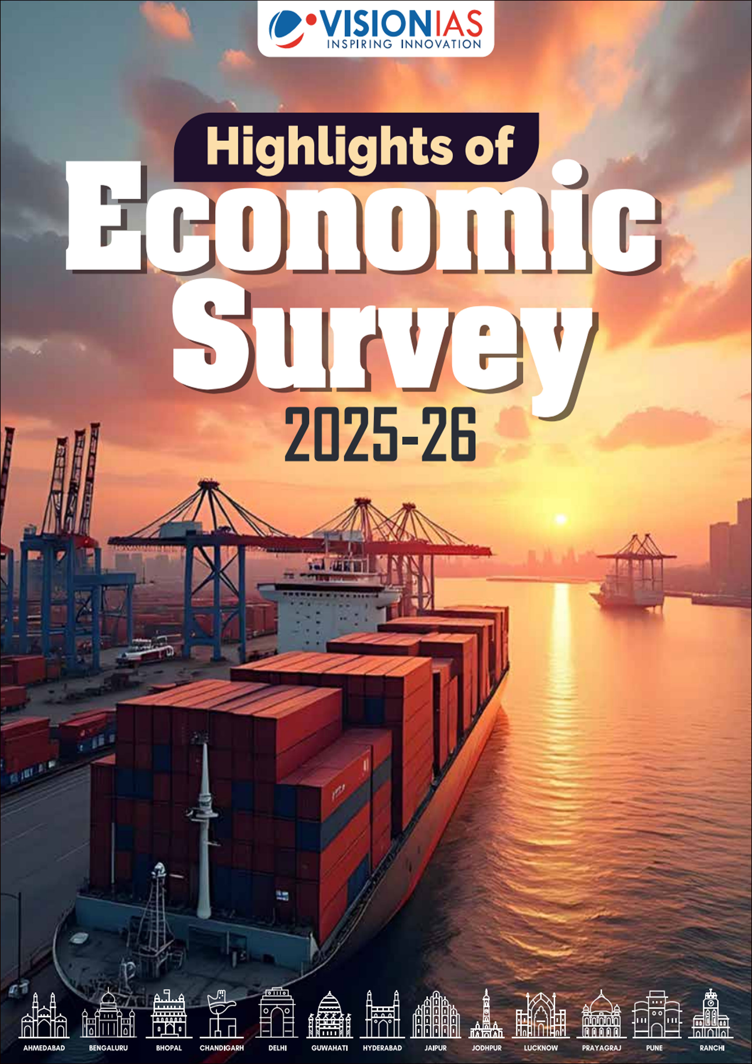 VISION IAS Current Economic Survey 2025-26 Highlight  English Medium Black and White Print