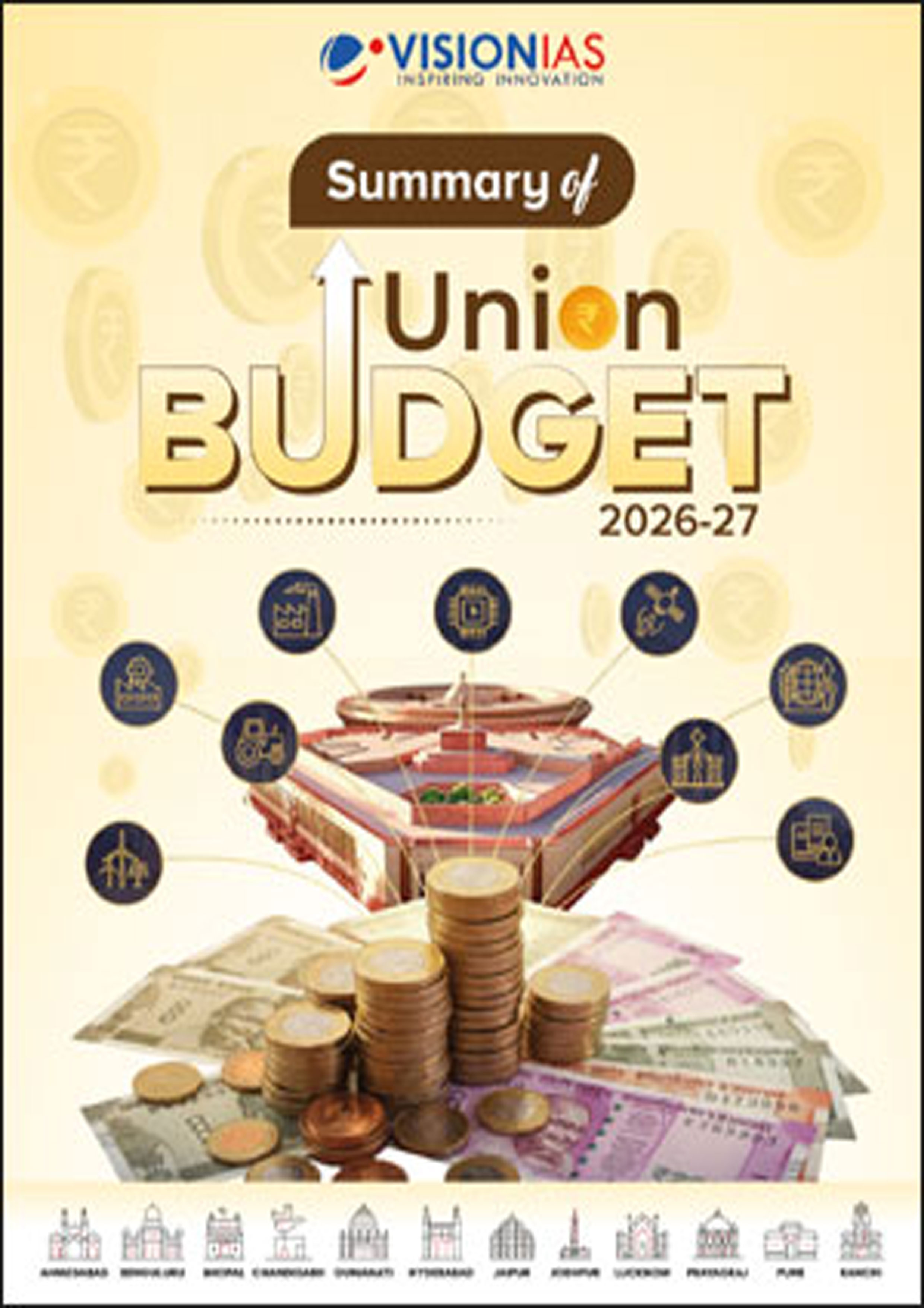 Vision Ias (Summary of Union Budget )English Medium 2026 - 27 Black and White Print