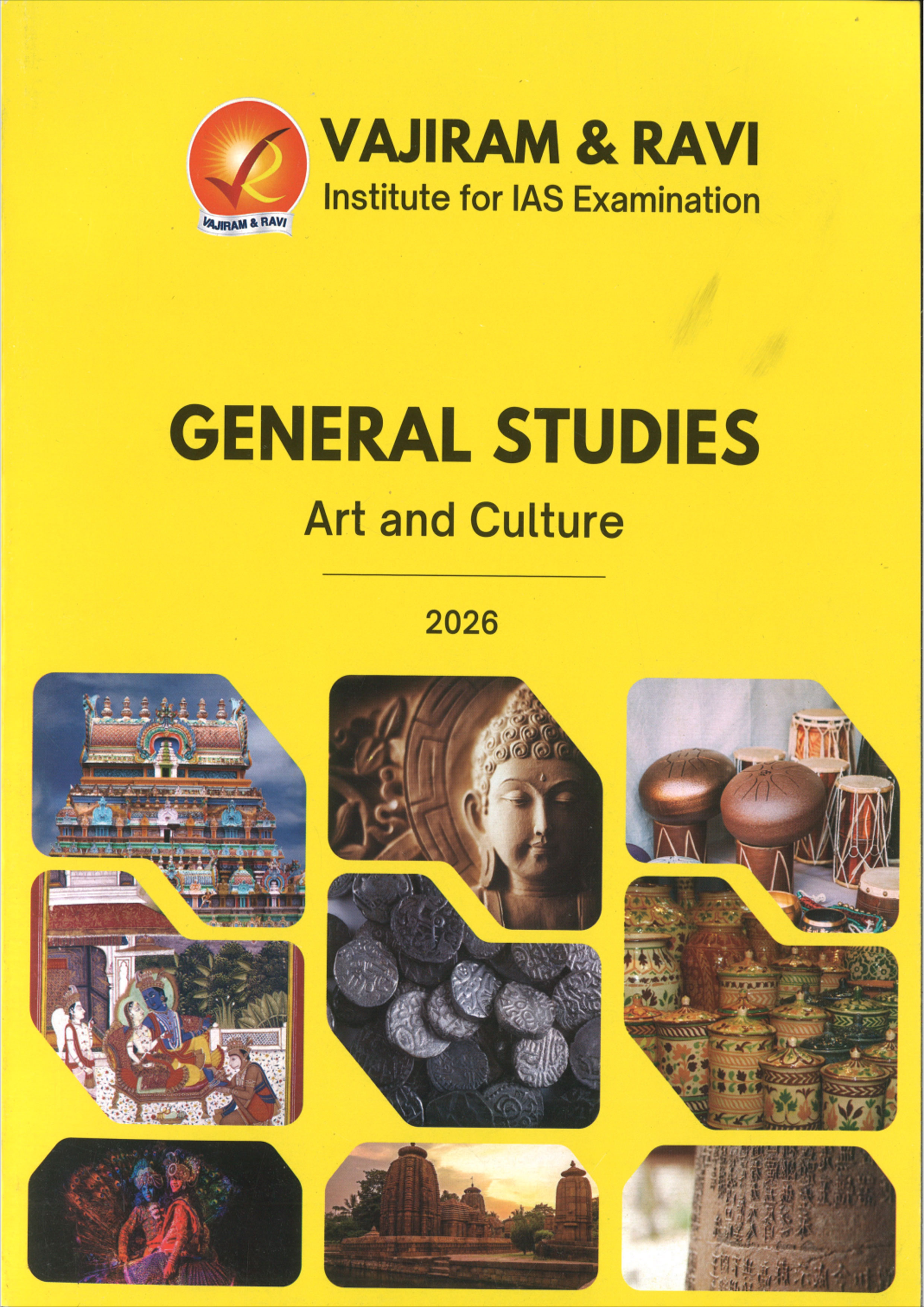 Vajiram & Ravi General Studies Yellow Book Art and Culture Black and White Printed Notes English Medium 2026