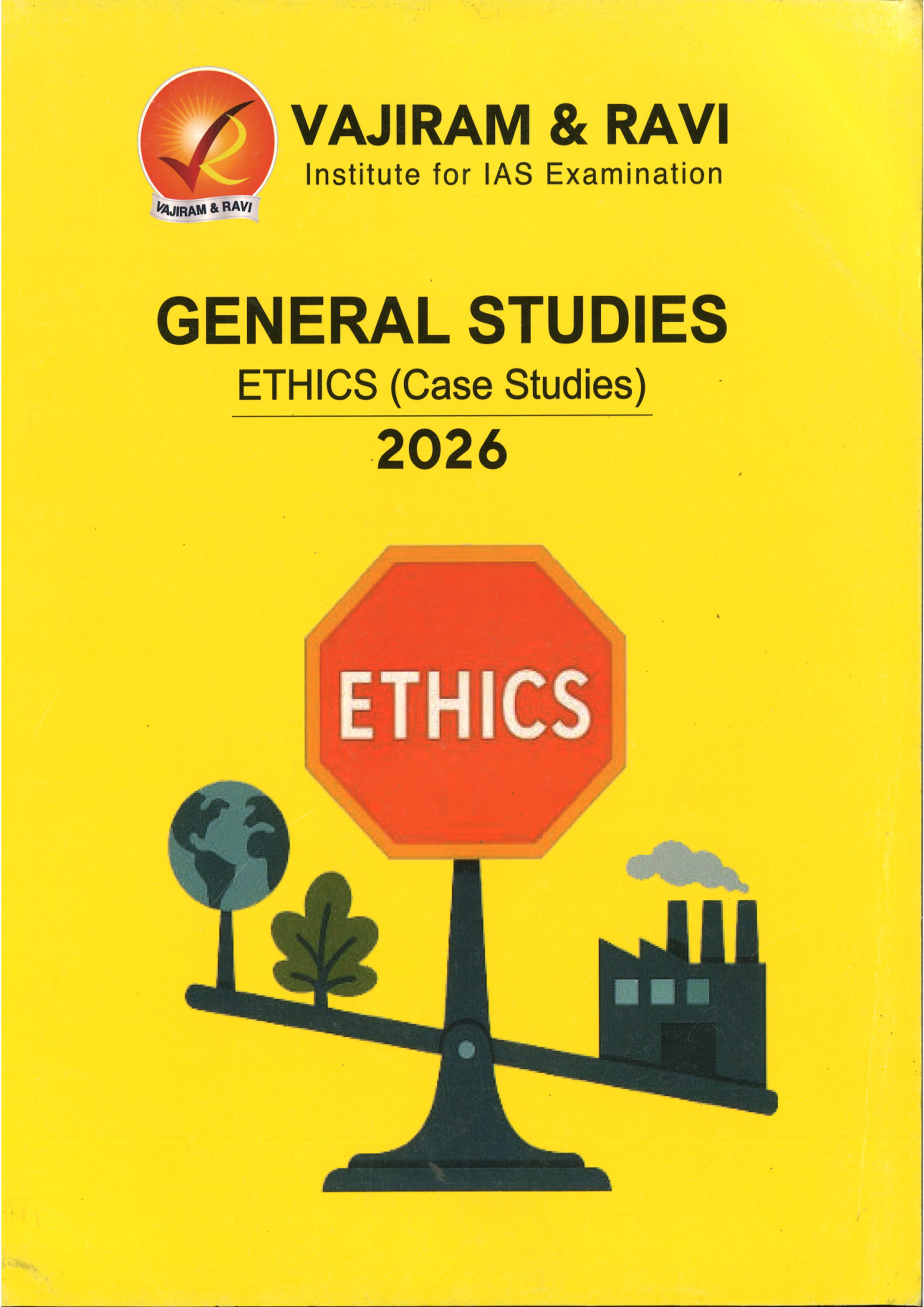 Vajiram & Ravi General Studies Yellow Book Ethics ( Case Studies)  Black and White Printed Notes English Medium 2026