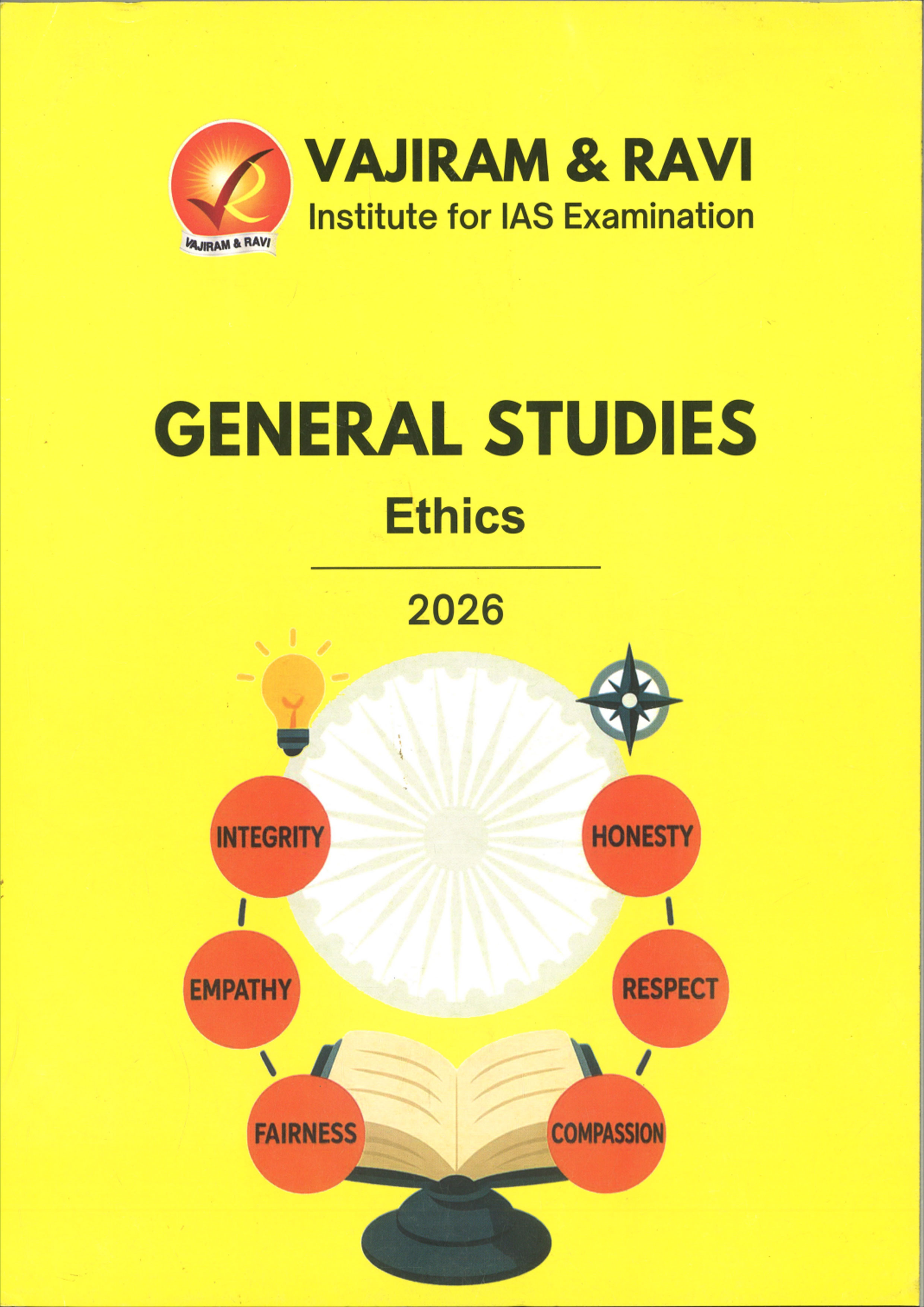 Vajiram & Ravi General Studies Yellow Book Ethics Black and White Printed Notes English Medium 2026