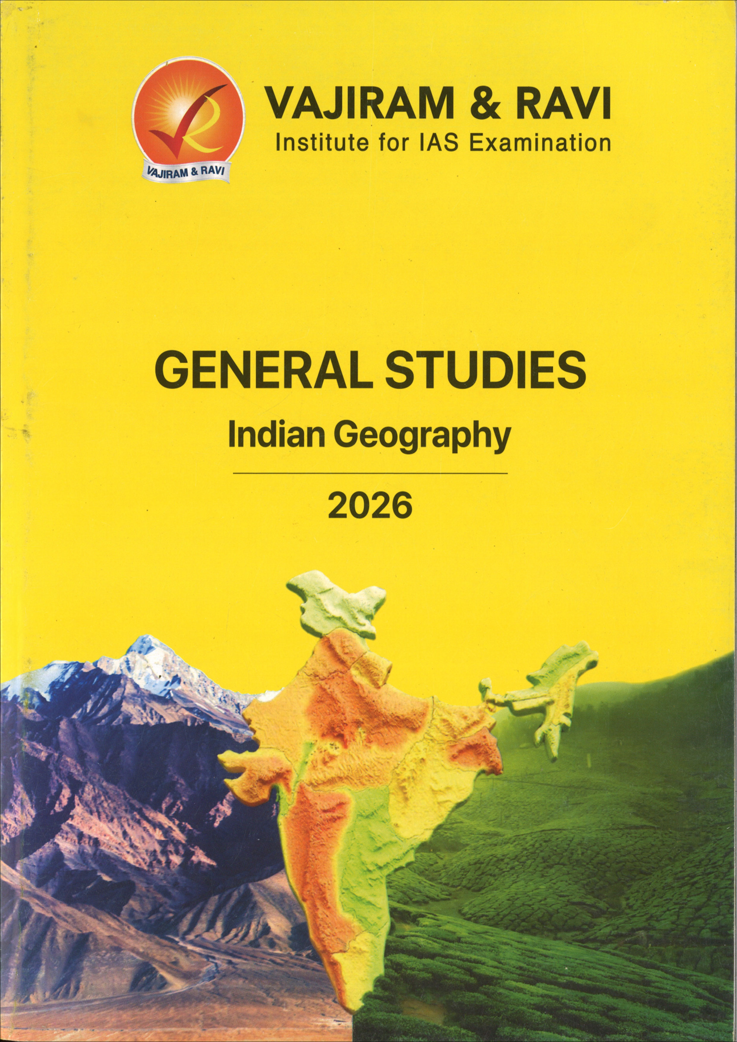Vajiram & Ravi General Studies Yellow Book Indian Geography Black and White Printed Notes English Medium 2026