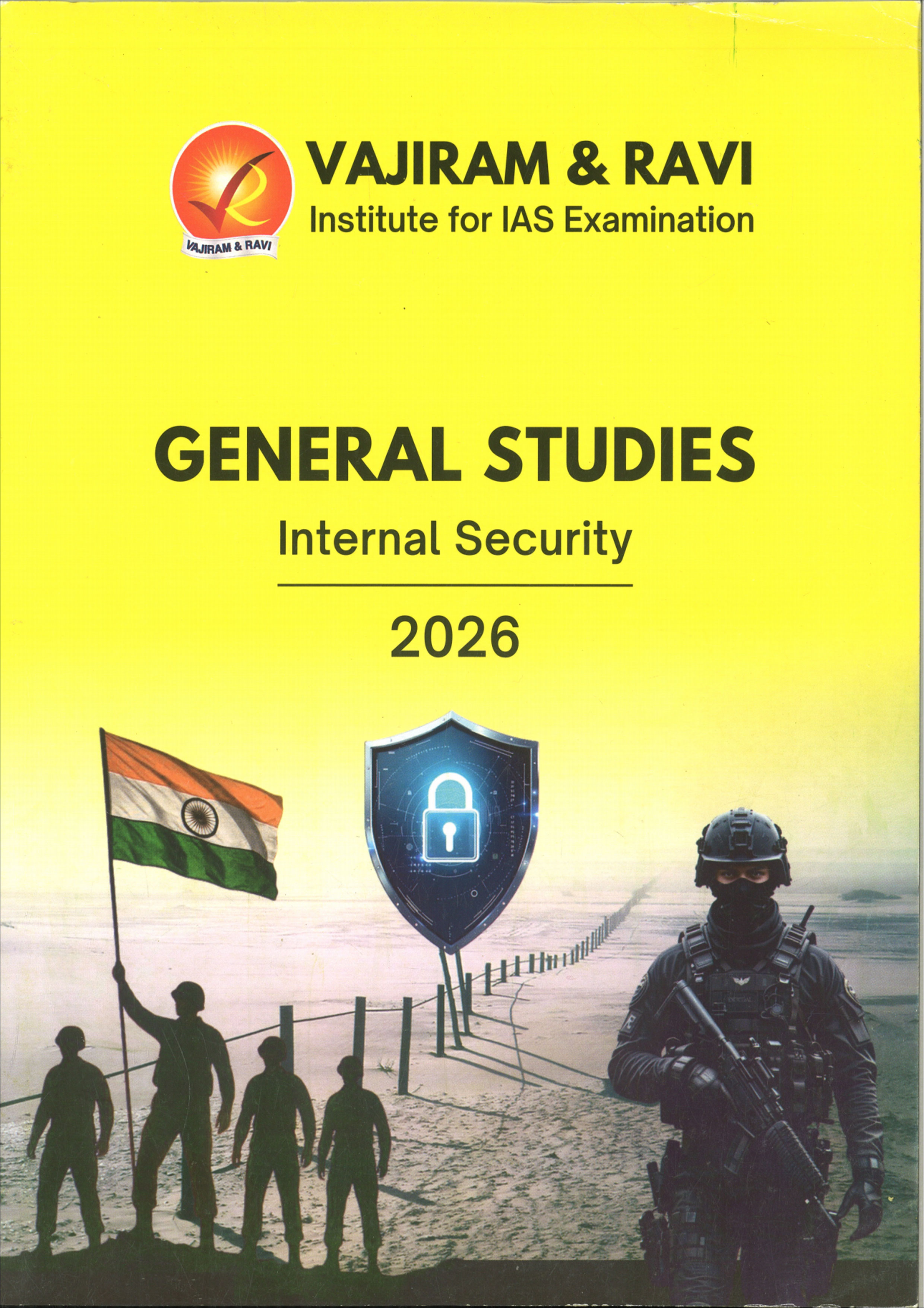 Vajiram & Ravi General Studies Yellow Book Internal Security Black and White Printed Notes English Medium 2026