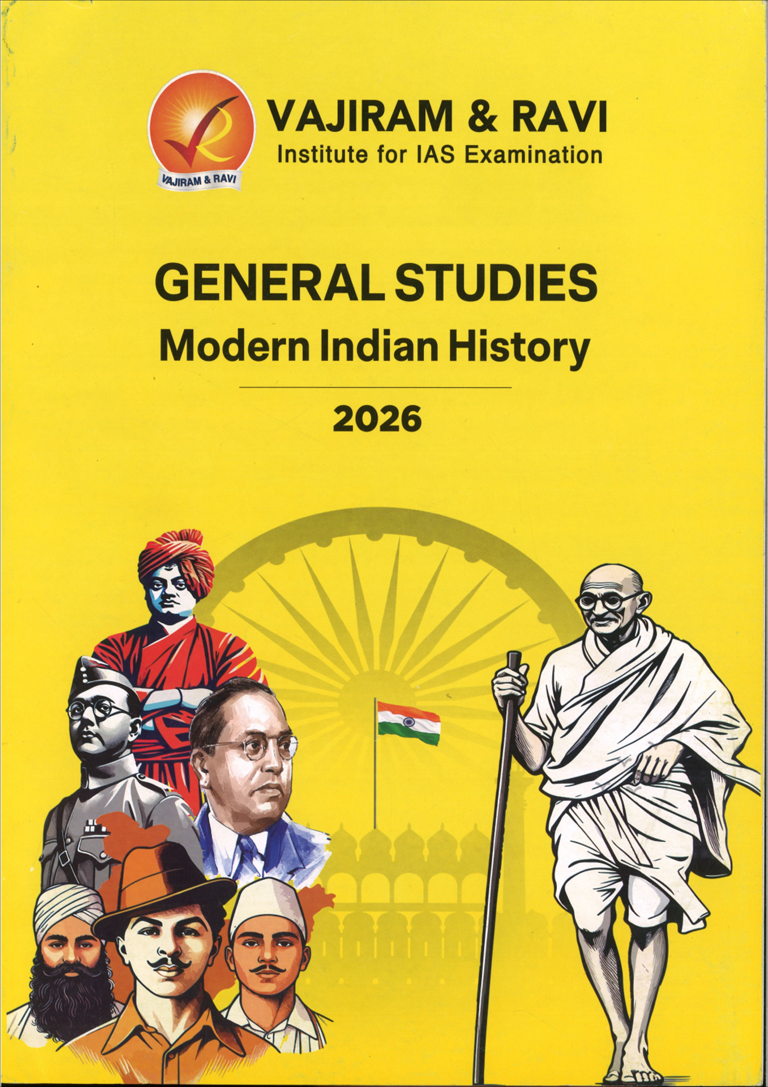 Vajiram & Ravi General Studies Yellow Book Modern Indian History Black and White Printed Notes English Medium 2026
