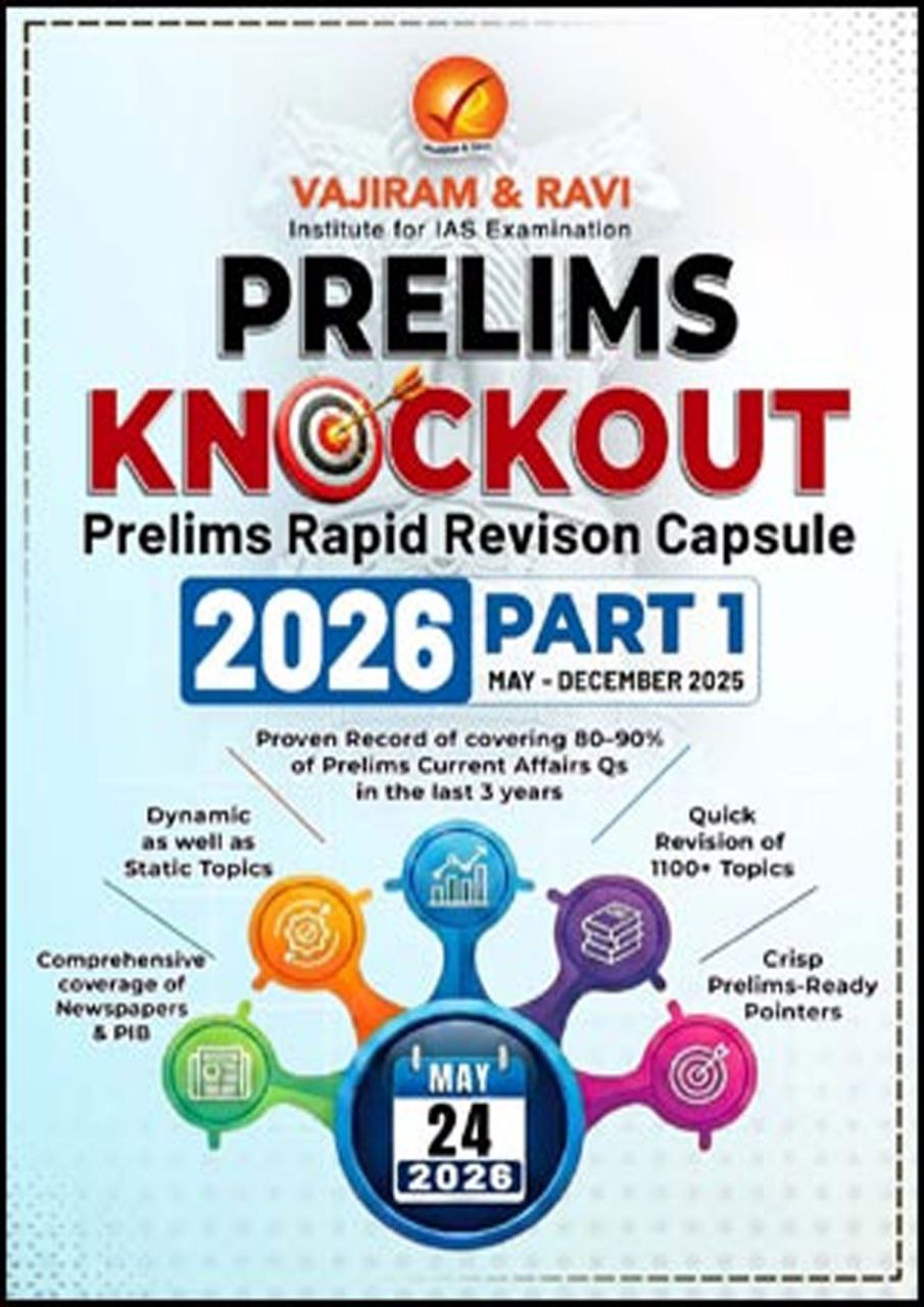 Vajiram and Ravi Prelims Knockout Quick Rivison Part-1 English Medium 2026 Black and White Printed Notes
