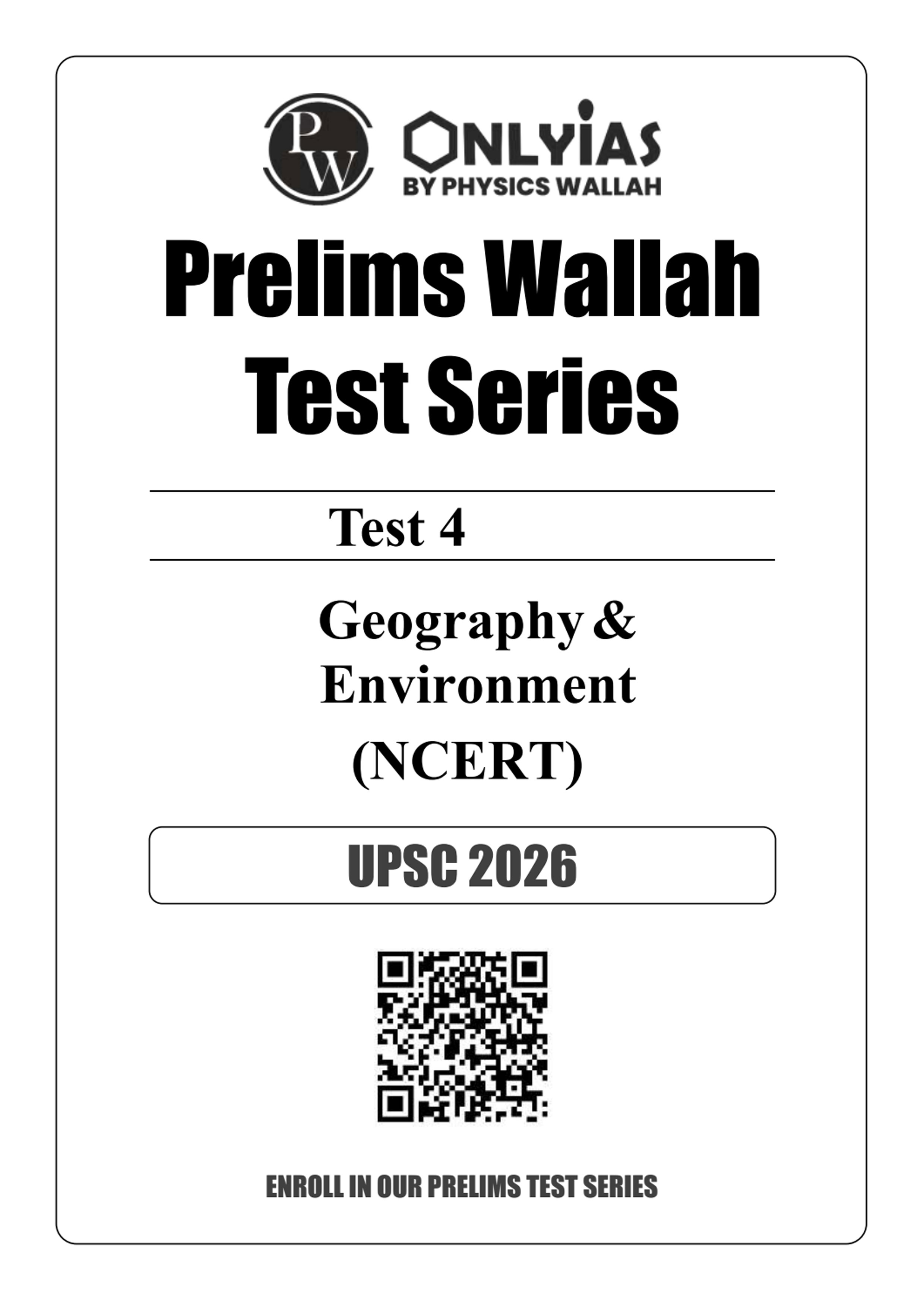 Only Ias Prelims Test Series 2026 Prelims Test 4 English Medium