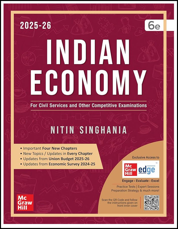 Mc Graw Hill Indian Economy By Nitin Singhania 6th Edition 2025-26 English Medium
