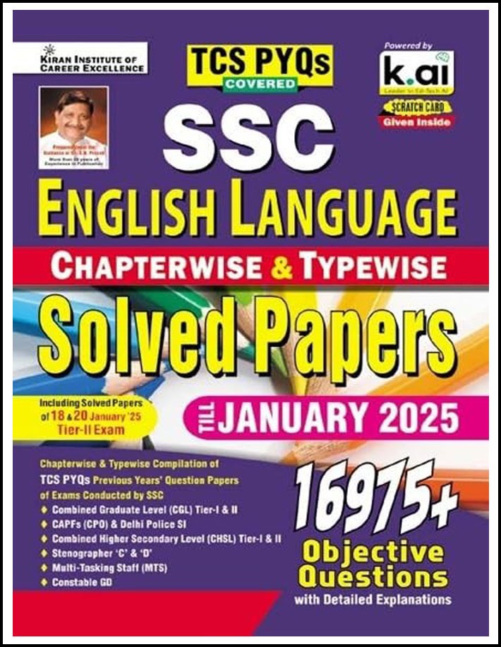 Kiran Institute SSC English Language Chapterwise and Typewise Solved Papers January 2025
